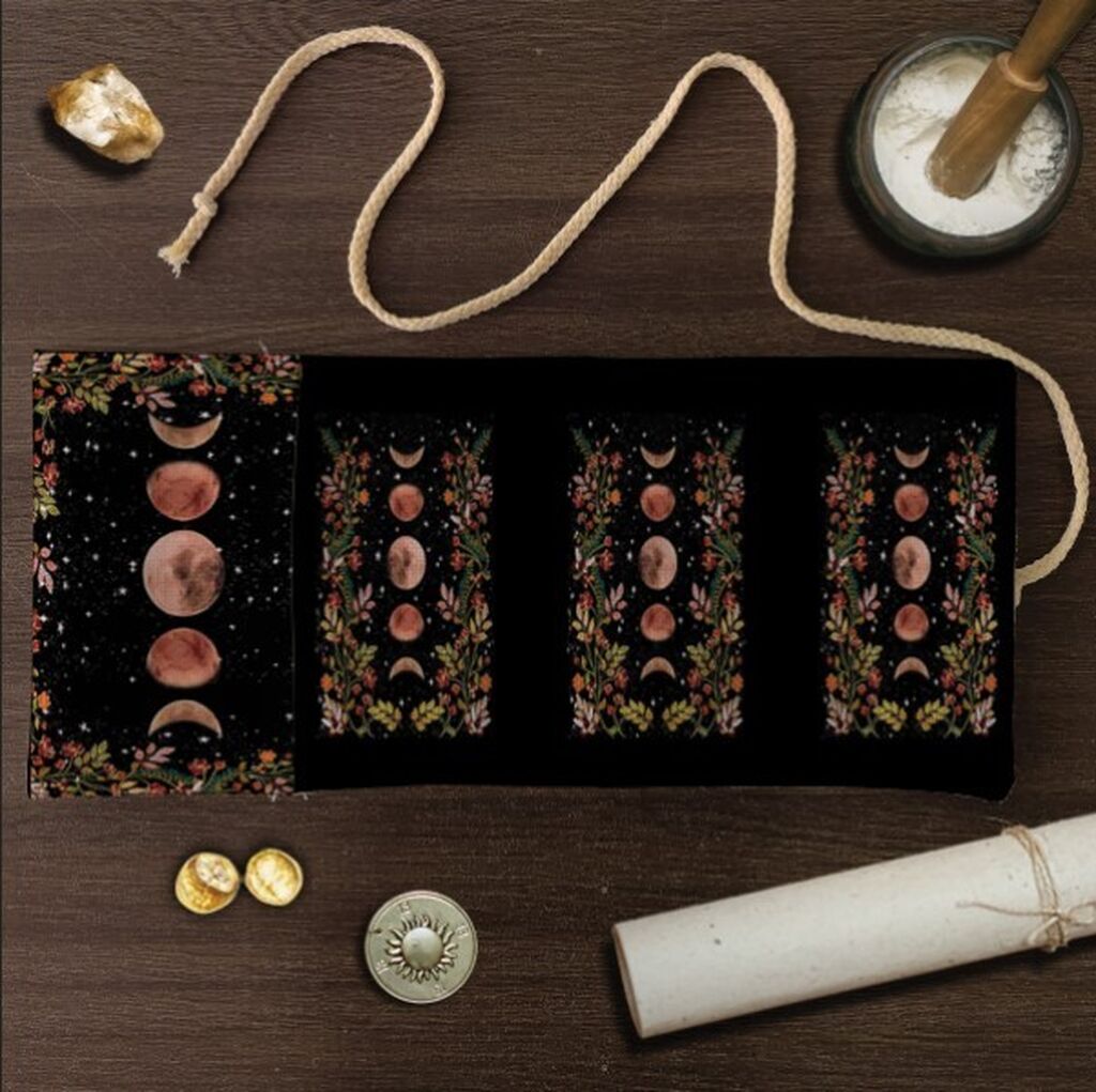 Tarot bag orange moon phase