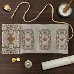 Tarot bag beige pink moons