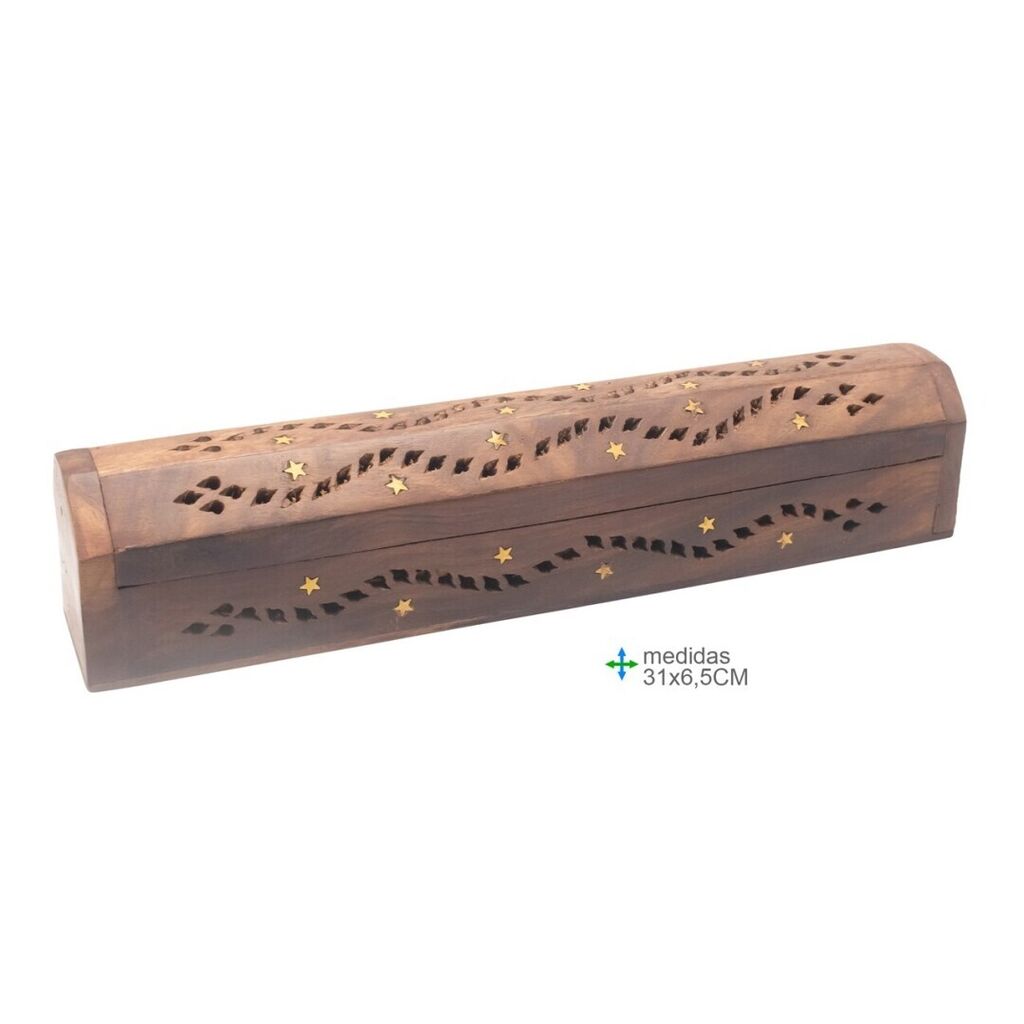 Wooden incense burner box stars