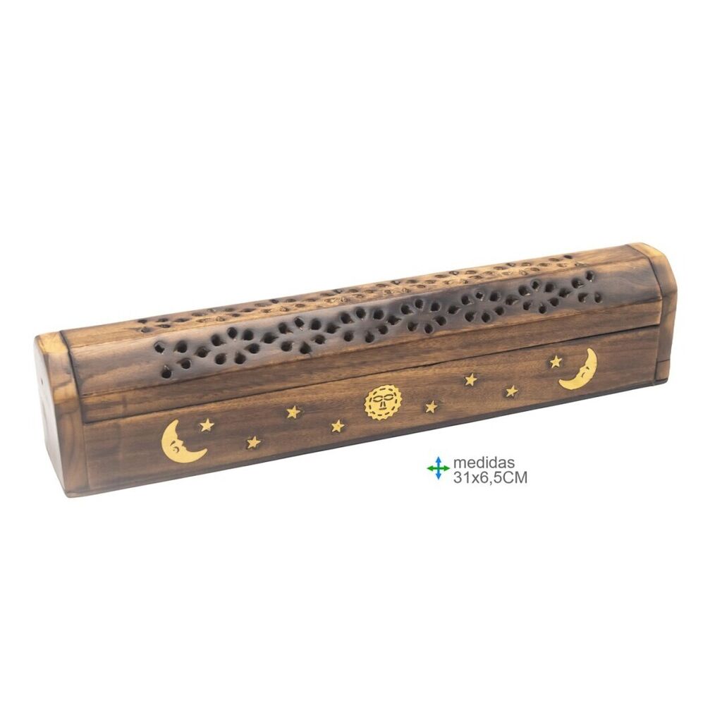 Wooden incense box sun moon