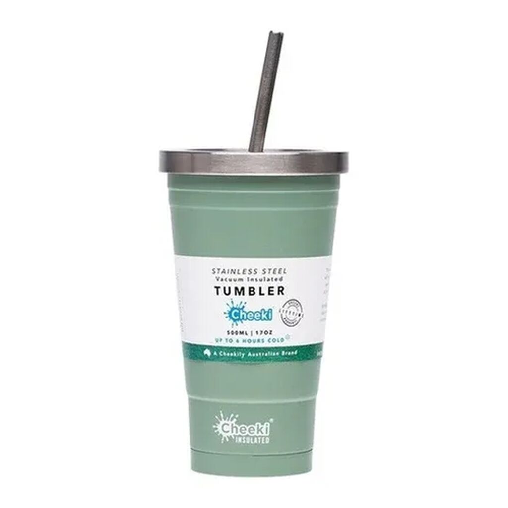 Cheeki stainless insulated tumbler pistachio