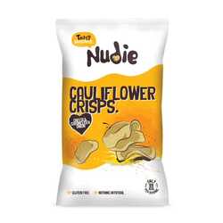 Nudie snacks cauliflower crisps cheese onion sharing bag