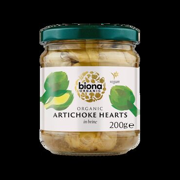 Biona Organic Artichoke Hearts in Brine Artichoke Hearts*(60%), Water, White Wine Vinegar*, Sea Salt
* = Certified Organic Ingredients