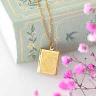Necklace Book Shaped Locket in Gift Box