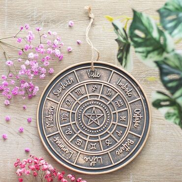 Wall Plaque Bronze Terracotta Wheel of the Year