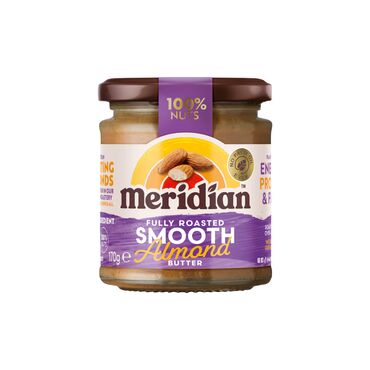 Meridian Smooth Almond Butter -  No Added Salt Roasted almonds (100%) Delicious on crackers and crumpets, added to shakes, cakes and bakes.