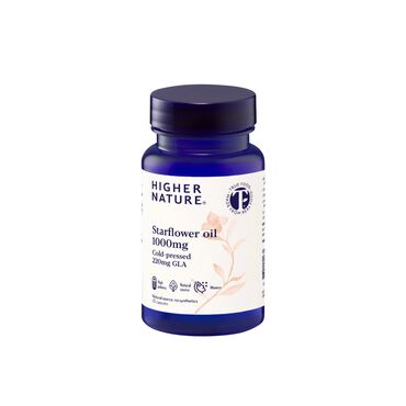 Higher Nature Starflower Oil 1000mg One capsule typically provides1000mg Starflower Oil (cold pressed) providing 220mg of Omega 6 GLA.Approx gelatin capsule size 25mm Suggested intakeTake 1 capsule a day