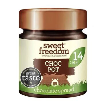 Sweet Freedom Choc Pot Chocolate Spread Sweet Freedom natural fruit extracts (carob and apple), water, cocoa, rapeseed oil, sunflower lecithin, sea salt, natural flavours