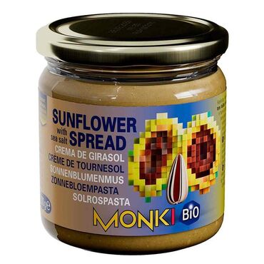 Monki Organic Sunflower Spread Organic Sunflower Seeds, Organic Sunflower Oil and Salt.