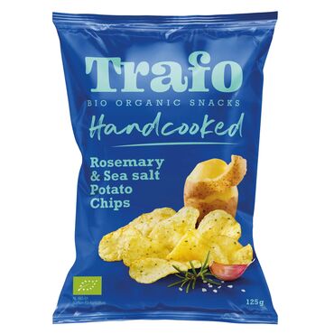 Trafo Organic Rosemary & Se Salt Potato Chips "Potatoes*, sunflower oil*, corn flour*, sea salt (1%) onion powder*, parsley*, oregano*,rosemary* (0,3%), garlic powder*, antioxidants: rosemary extract*, ascorbic acid.*certified organically grown"