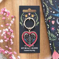 Folk heart keyring