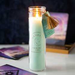 White sage clear quartz tube candle