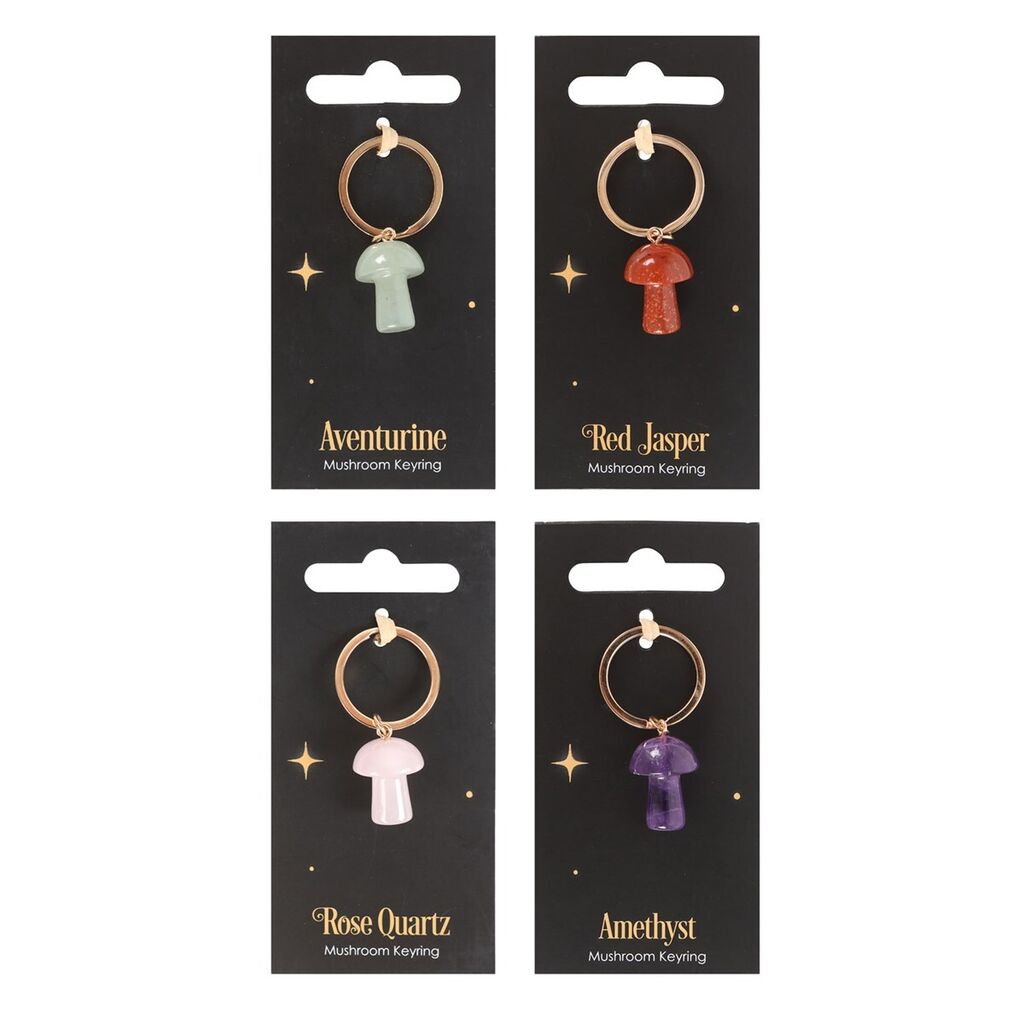 Mushroom crystal keyring