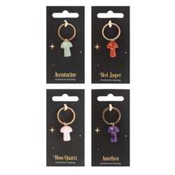 Mushroom crystal keyring