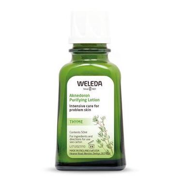 Weleda Aknedoron Purifying Lotion Water (aqua), Jojoba (buxus Chinensis) Oil, Ethanolic Extracts From Chamomile (chamomilla Recutita)Chamomile (chamomilla Recutita)Chamomile (chamomilla Recutita), Calendula (calendula Officinalis), Echinacea (echinacea Pallida), Alcohol Denat, Witch Hazel (hamamelis Virginiana) Distillate, Sulphur (sulfur), Thyme (thymus Vulgaris), Pine (pinus), Sage (salvia Officinalis), Lavender (lavandula Angustifolia), Chamomile (chamomilla Recutita), Juice Of Lemon (citrus Limonium), Xanthan Gum, Ammonium Glycyrrhizate To care for problem skin on face and body, first thoroughly cleanse the affected areas, then apply Aknedoron Purifying Lotion with cotton wool or tissues. Use twice daily. Ideally used together with Aknedoron Cleansing Lotion in a regular cleansing routine. If you have sensitive skin it is best to do a patch test on new, untried products.