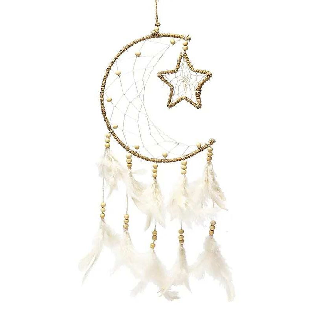 HEMP MOON AND STAR DREAMCATCHER