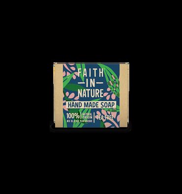 Faith in Nature Tea Tree Handmade Soap Sodium palmate** Sodium cocoate* and/ or Sodium palm kernelate** Aqua (Water) Glycerin*
Melaleuca alternifolia leaf oil* Sodium chloride Sodium citrate* Limonene*
* Plant derived
** Certified sustainable origin