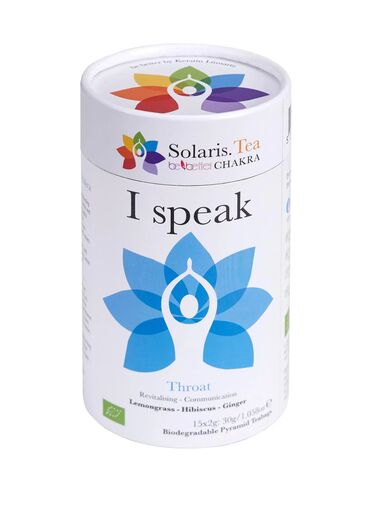 Solaris I Speak - Throat Chakra Organic Pyramid Teabags Lemongrass, Hibiscus, Lemon Verbena, Ginger, Orange Peel.
