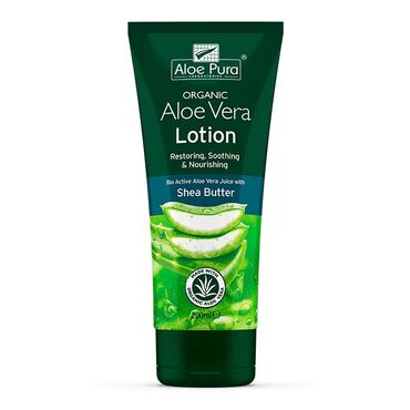Aloe Pura Aloe Vera Lotion Aloe Barbadensis (Aloe Vera) Leaf Juice, Caprylic/Capric Triglyceride, Glycerin, Cetearyl Alcohol, Cera Alba (Beeswax), Lauryl Glucoside, Polyglyceryl-2 Dipolyhydroxystearate, Butyrospermum Parkii (Shea) Butter, Theobroma Cacao (Cocoa) Seed Butter, Aqua, Tocopheryl Acetate, Retinyl Palmitate, Sodium Hyaluronate (Hyaluronic Acid), Glycyrrhetinic Acid, Melliotus Officionalis (Sweet Clover) Flower Extract, Malva Sylvestris (Mallow) Leaf Extract, Chamomilla Recutita (Matricaria) Flower Extract, Phenoxyethanol, Potassium Sorbate, Benzoic Acid.