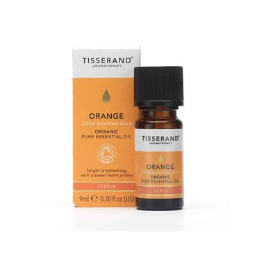 Tisserand Orange Essential Oil 100% Pure Citrus aurantium dulcis (orange) oil Massage: Dilute the essential oil first. To do this mix up 5 drops of pure essential oil, or blend of oils per 10ml (1 tablespoon) of vegetable oil or lotion blending base. Bathing: Add 3-5 drops of essential oil, or blends of oil the agitate the water.

If applied in a massage blend, wait 12 hours before exposing skin to strong UV light or sunlight. For external use only. Do not use undiluted on the skin. Avoid contact with sensitive areas, such as eyes. Keep out of reach of children. Do not use essential oils on children under 5 years old. Consult your healthcare professional before using essential oils during pregnancy. Best kept in a cool dry place. Naturally occurring allergens: Citral, Limonene and Linalool.