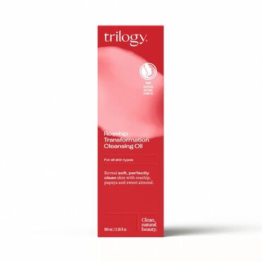 Trilogy Rosehip Transformation Cleansing Oil Prunus amygdalus dulcis (sweet almond) oil, Polyglyceryl-2 sesquioleate, Coco-caprylate, Polyglyceryl-2 caprate, Vitis vinifera (grape) seed oil, Rosa canina (rosehip) seed oil, Carica papaya (papaya) fruit extract, Helianthus annuus (sunflower) seed oil, Rosmarinus officinalis (rosemary) leaf extract, Tocopheryl acetate (vitamin E), Parfum (fragrance), citronellol*, geraniol*, limonene*, linalool**Components of natural essential oils100% of total ingredients are from natural origin. Apply 3-4 pumps onto palm of hand. Smooth over dry face using circular motions. Using hands, add a little water and emulsify then rinse.