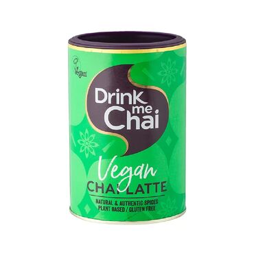 Drink Me Chai Vegan Chai Latte Sugar, Dried Glucose Syrup, Coconut Oil, Caramelised Sugar, Soy Protein, Instant Black Tea (2%), Stabilisers (E466, E340ii), Cinnamon (0.6%), Spices, Natural Flavourings, Emulsifier (E472e), Salt. Chai Latte: 3 teaspoons of powder into a cup. Stir in 200ml hot water.
Iced Chai Latte: 4 teaspoons of powder into a tall glass. Pour in your choice of cold milk and whizz with a milk frother. Serve over ice.
Eat me: Our Chai Latte powder makes more than just delicious drinks. Try adding to baking or sprinkle over porridge!