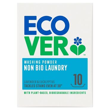 Ecover Non Bio Washing Powder Lavender & Eucalyptus 15-30%: Oxygen-Based Bleaching Agents, 5-15%: Zeolites, Anionic Surfactants, &lt;5%: Soap, Non-Ionic Surfactants, Perfume (Limonene, Linalool), Other: Sodium Sulfate, Bleach Activator, Sodium Citrate, Polypeptide, Sodium Carboxymethyl Starch, Sodium Silicate, Sodium Carbonate, Cellulose Gum