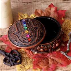 Hamsa chakra trinket box
