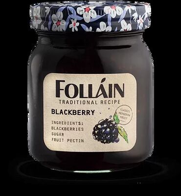 Folláin Blackberry Jam Blackberries 50%, Sugar, Gelling Agent: Fruit Pectin, Prepared with 50g of Fruit per 100g &amp; Total Sugar content 60g per 100g