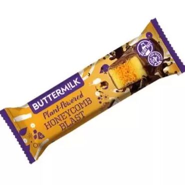 Buttermilk Honeycomb Blast Sugar, Glucose Syrup, Cocoa Butter, Rice Powder (Dried Rice Syrup, Rice Starch, Rice Flour), Cocoa Mass, Raising Agent: Bicarbonate of Soda, Emulsifier: Sunflower Lecithin, Natural Flavourings.