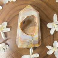 Crystal Crazy Lace Agate Druze Tower