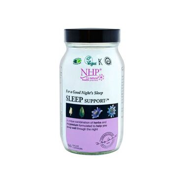 NHP Advanced Sleep Support 2 capsules will provide: Active Ingredients Quantity %EC NRV Valerian root -200mg Chamomile flowers - 200mg Hops strobile - 100mg Skullcap herb - 100mg Montmorency Cherry Fruit Powder (Tart Cherry) - 100mg L-theanine - 100mg Magnesium (citrate) - 50mg - 13&amp; Passion flower herb - 50mg Lemon balm leaf - 50mg Dandelion leaf (Taraxacum officinale) - 50mg Recommended Daily Intake: For best results take 2 capsules one hour before bed.