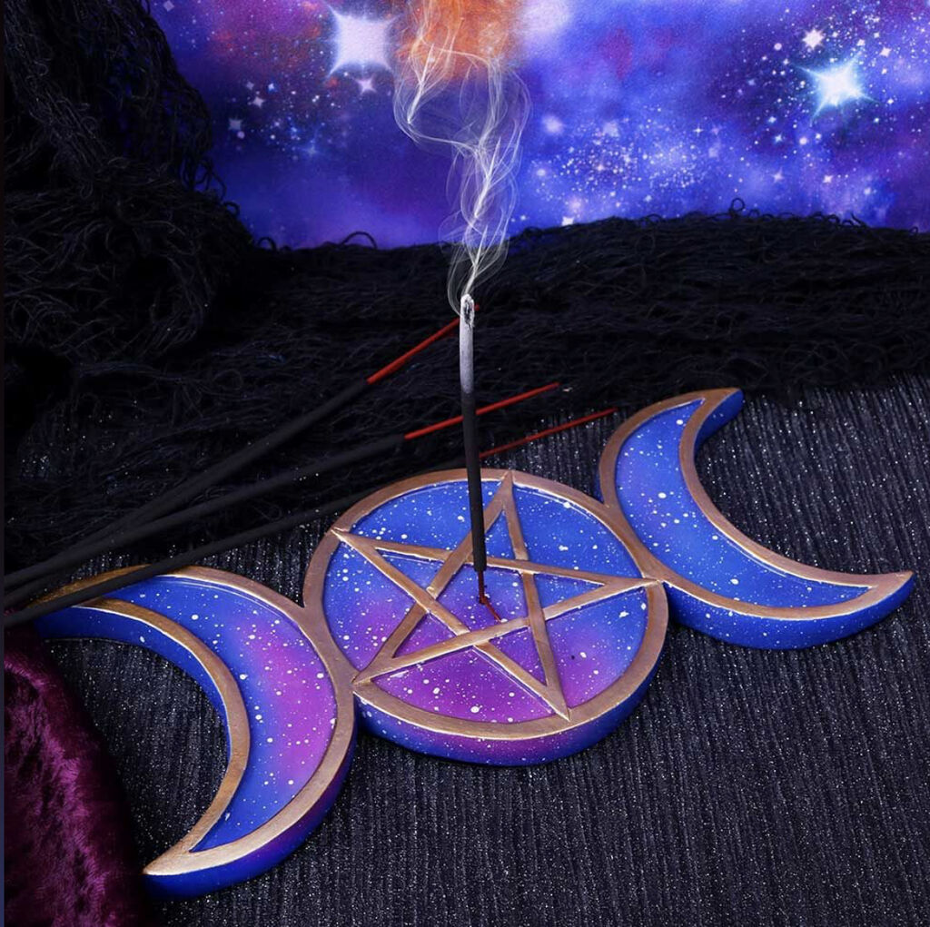 Purple-triple-moon-wicca-goddess-incense-Burner