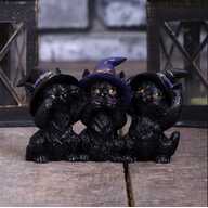 Figurine Three Wise Black Cats
