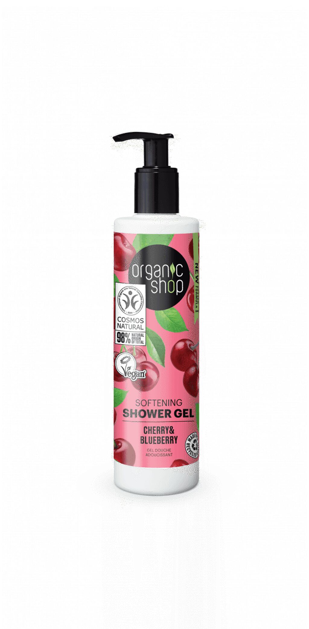 Organic shop softening shower gel cherry and blueberry 280ml rrp 3 99 p539 1013 medium