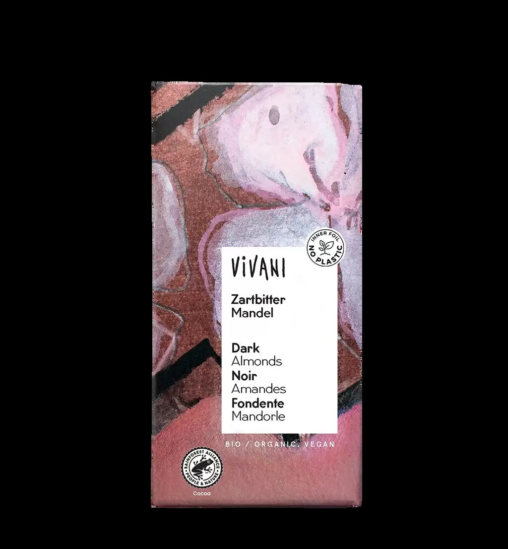 Dark almonds vivani organic chocolate