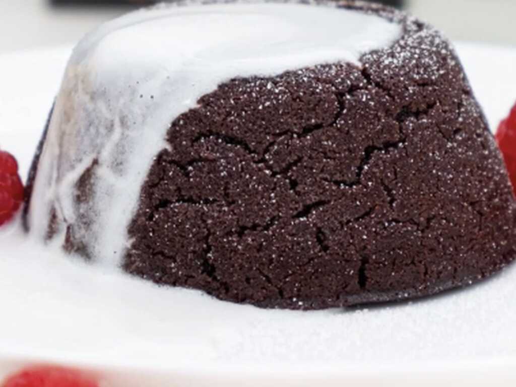 Vegan chocolate lava cake