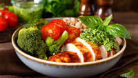 Healthy Pesto Chicken and Vegetables
