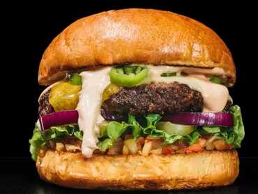 Vegetarian Bean Burger with Tangy Dressing